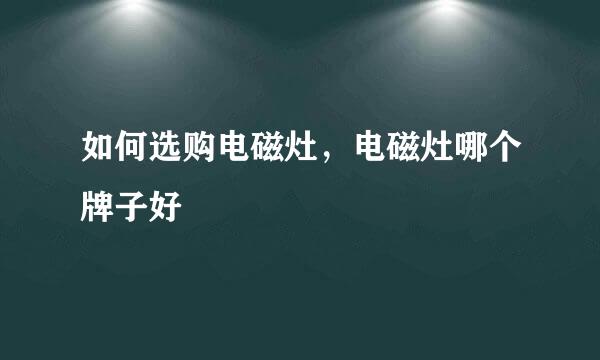 如何选购电磁灶，电磁灶哪个牌子好