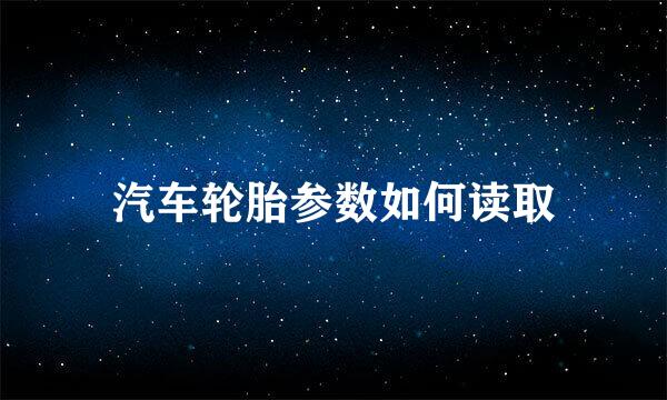 汽车轮胎参数如何读取