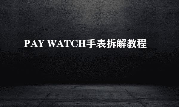 PAY WATCH手表拆解教程