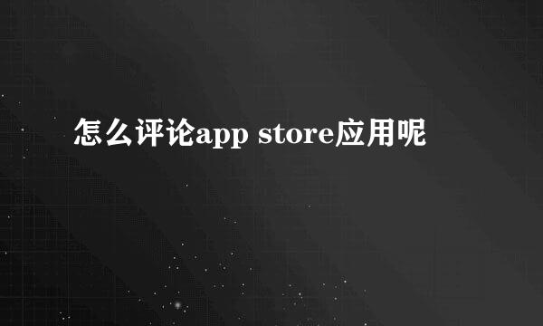 怎么评论app store应用呢