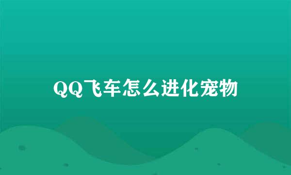 QQ飞车怎么进化宠物