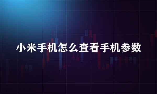 小米手机怎么查看手机参数