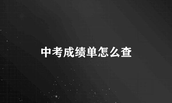 中考成绩单怎么查