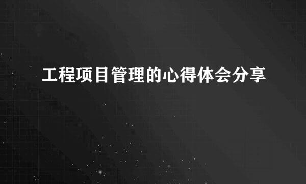 工程项目管理的心得体会分享