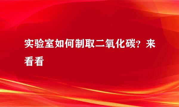 实验室如何制取二氧化碳？来看看