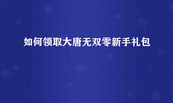 如何领取大唐无双零新手礼包