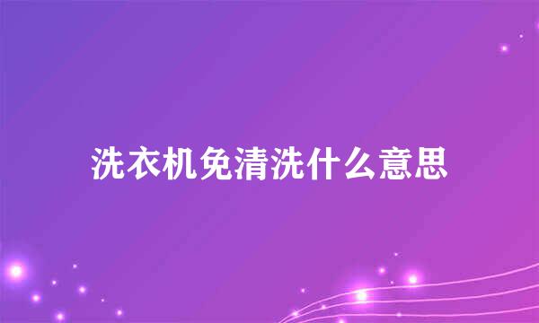 洗衣机免清洗什么意思