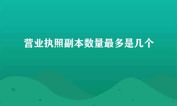 营业执照副本数量最多是几个