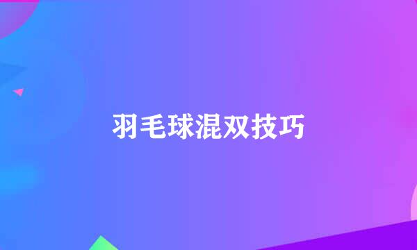 羽毛球混双技巧