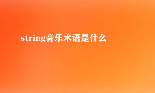 string音乐术语是什么