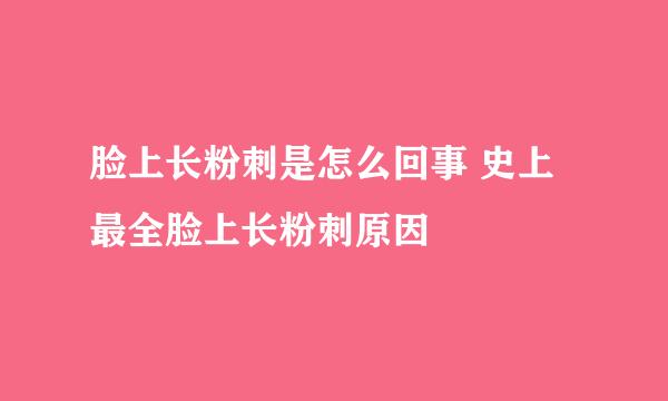 脸上长粉刺是怎么回事 史上最全脸上长粉刺原因