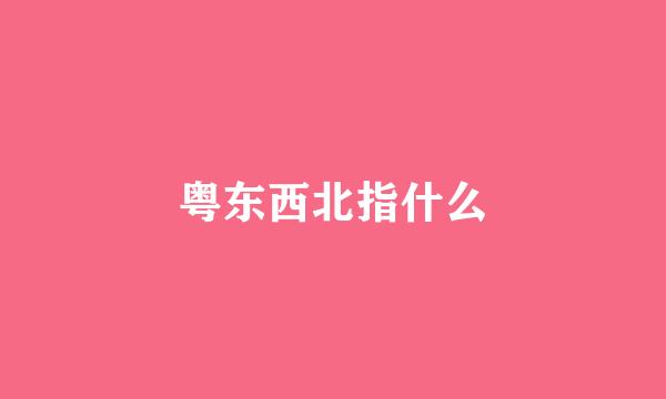 粤东西北指什么