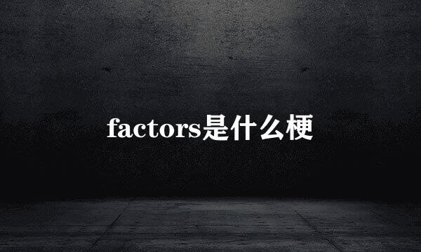 factors是什么梗