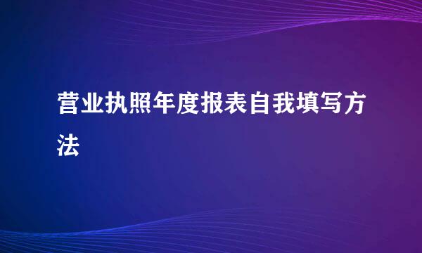 营业执照年度报表自我填写方法