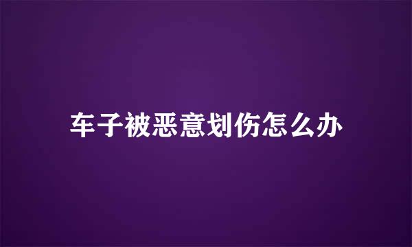 车子被恶意划伤怎么办