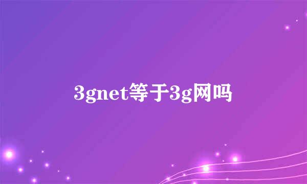 3gnet等于3g网吗