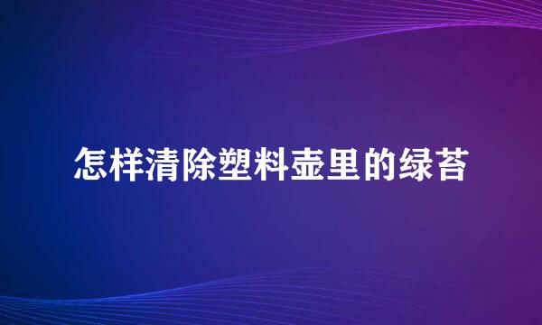 怎样清除塑料壶里的绿苔