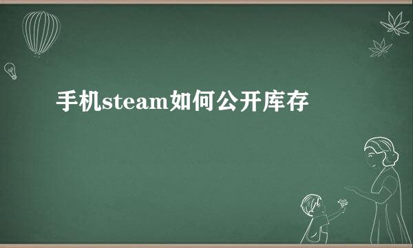 手机steam如何公开库存