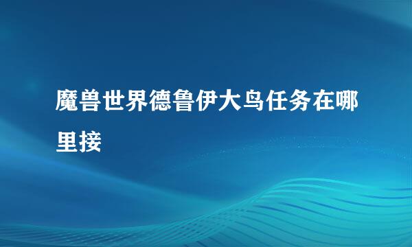 魔兽世界德鲁伊大鸟任务在哪里接