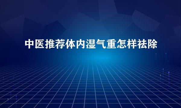 中医推荐体内湿气重怎样祛除