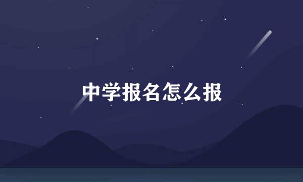 中学报名怎么报