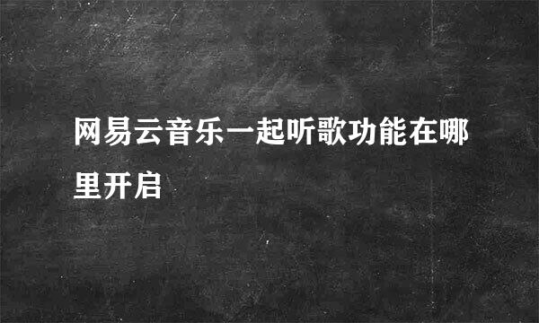 网易云音乐一起听歌功能在哪里开启