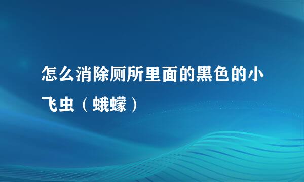 怎么消除厕所里面的黑色的小飞虫（蛾蠓）