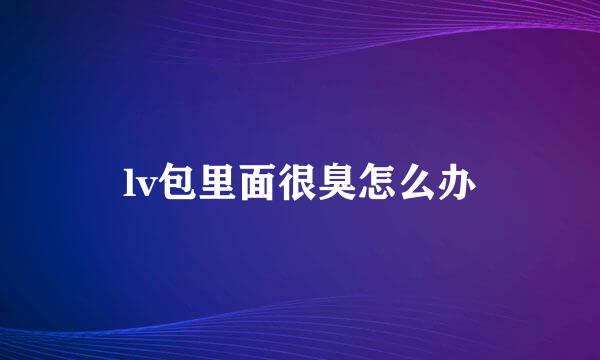 lv包里面很臭怎么办