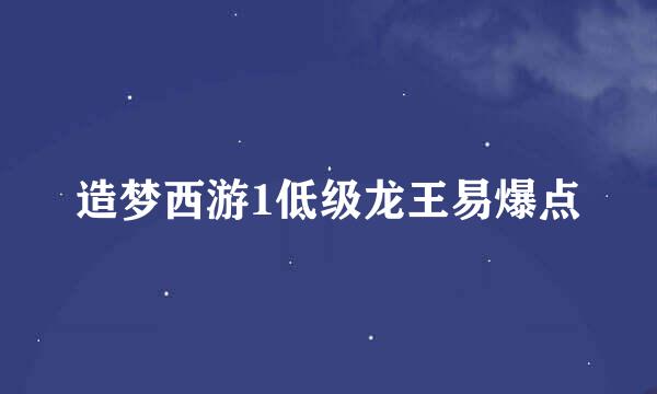 造梦西游1低级龙王易爆点