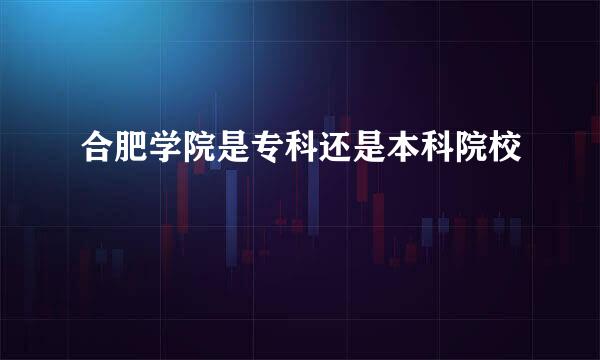 合肥学院是专科还是本科院校