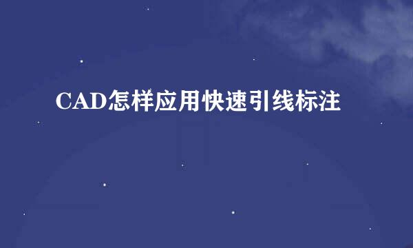 CAD怎样应用快速引线标注