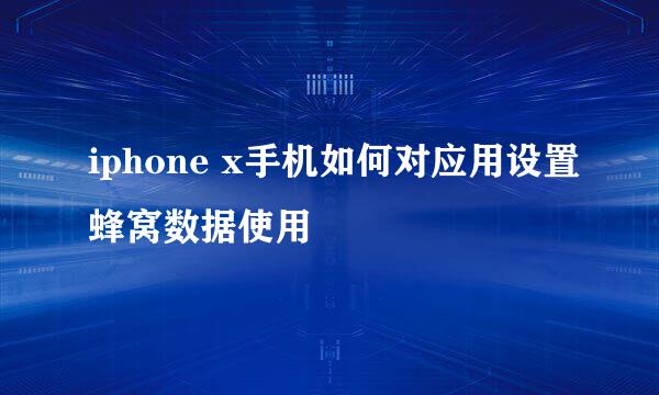 iphone x手机如何对应用设置蜂窝数据使用