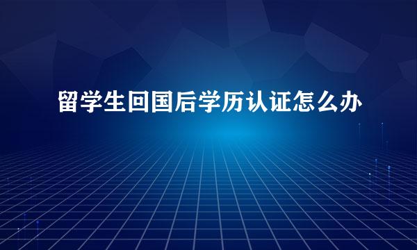 留学生回国后学历认证怎么办