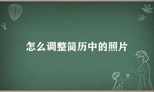 怎么调整简历中的照片