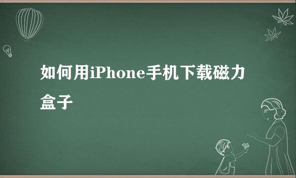 如何用iPhone手机下载磁力盒子