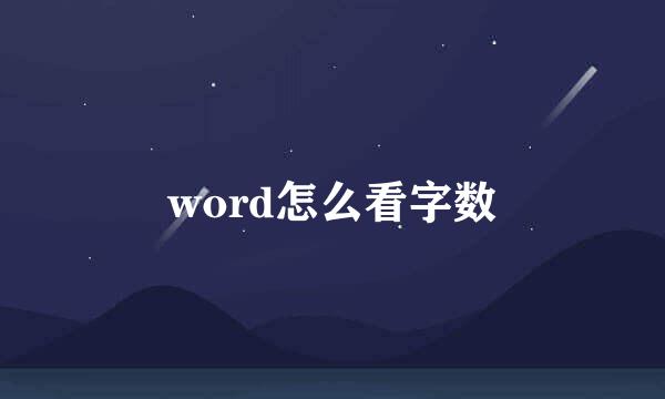 word怎么看字数