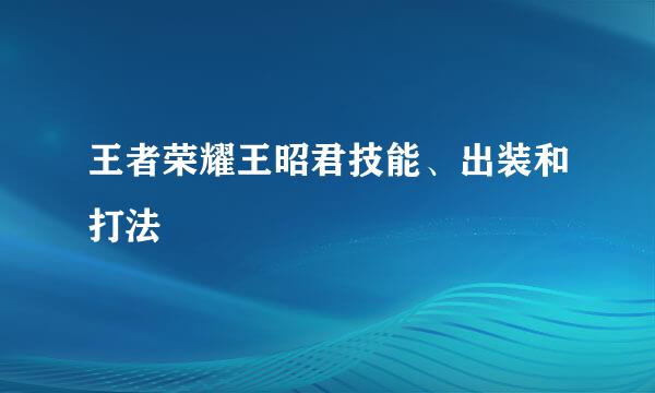 王者荣耀王昭君技能、出装和打法