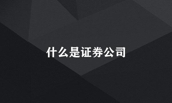 什么是证券公司