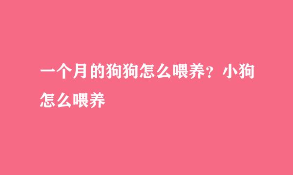 一个月的狗狗怎么喂养？小狗怎么喂养