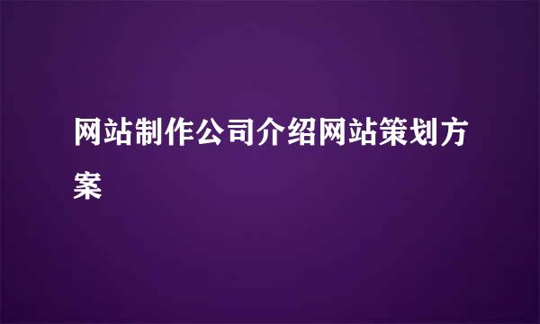 网站制作公司介绍网站策划方案