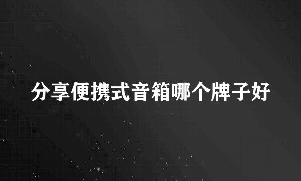 分享便携式音箱哪个牌子好