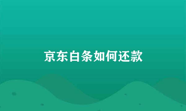 京东白条如何还款