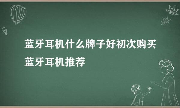 蓝牙耳机什么牌子好初次购买蓝牙耳机推荐