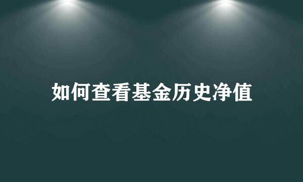 如何查看基金历史净值