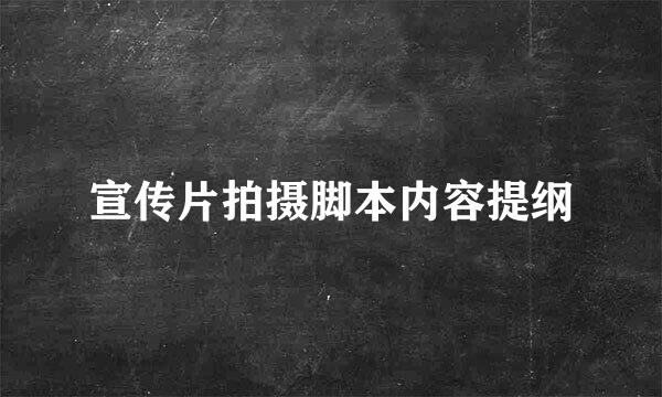 宣传片拍摄脚本内容提纲