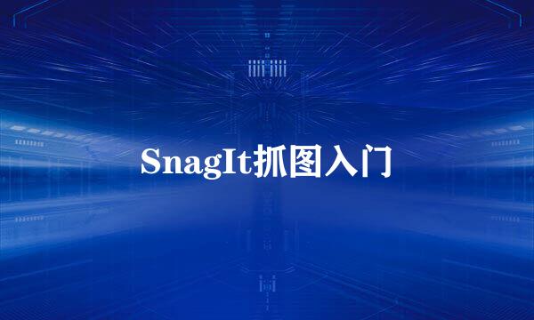 SnagIt抓图入门