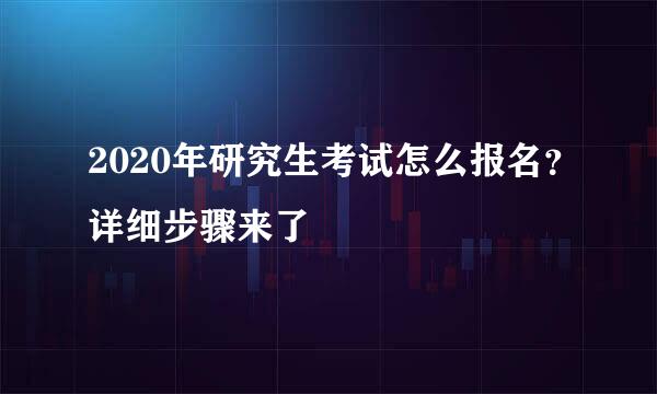 2020年研究生考试怎么报名？详细步骤来了