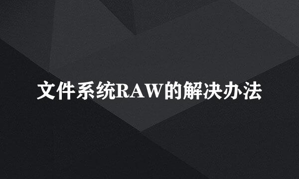 文件系统RAW的解决办法