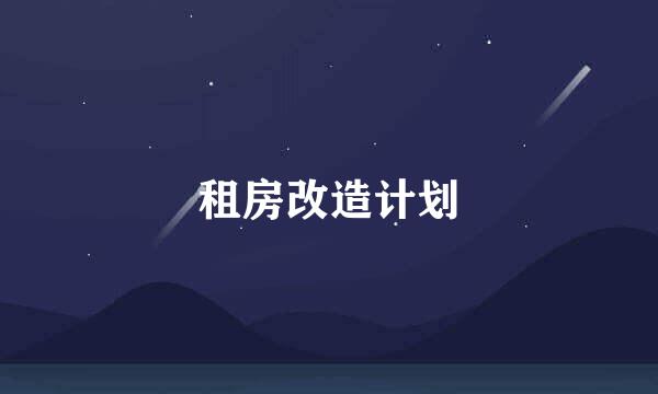 租房改造计划