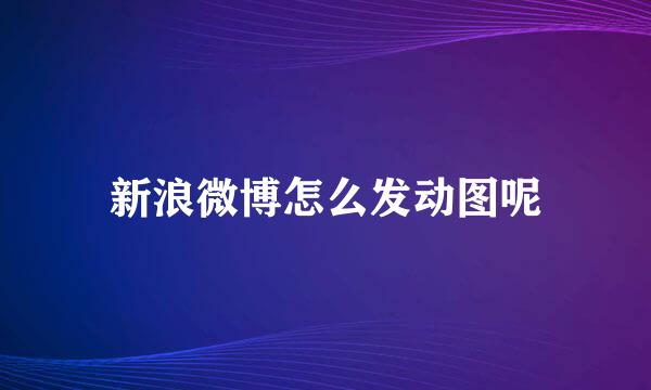 新浪微博怎么发动图呢